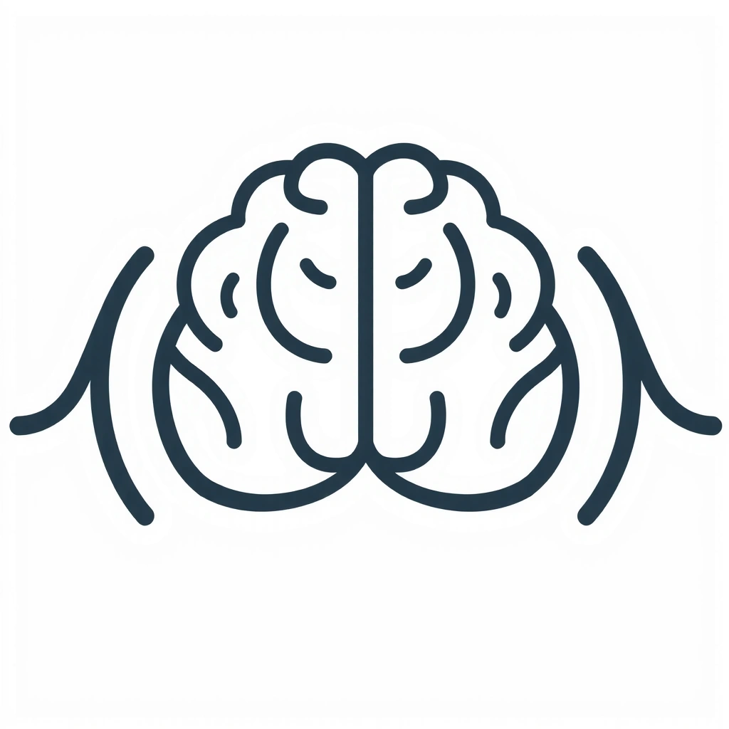 Icon de creier, simbolizând bunăstare mentală și funcție cognitivă