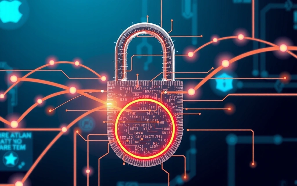 Ilustrație cu un lacăt digital, simbolizând securitatea datelor