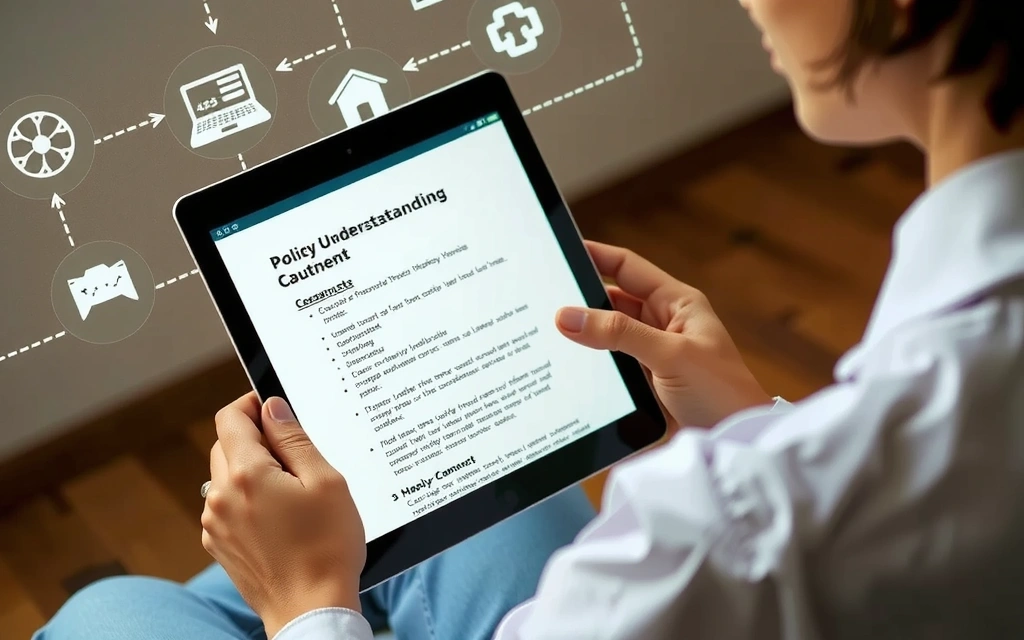 O persoană citind un document digital pe un tablet, reprezentând transparența și înțelegerea politicilor